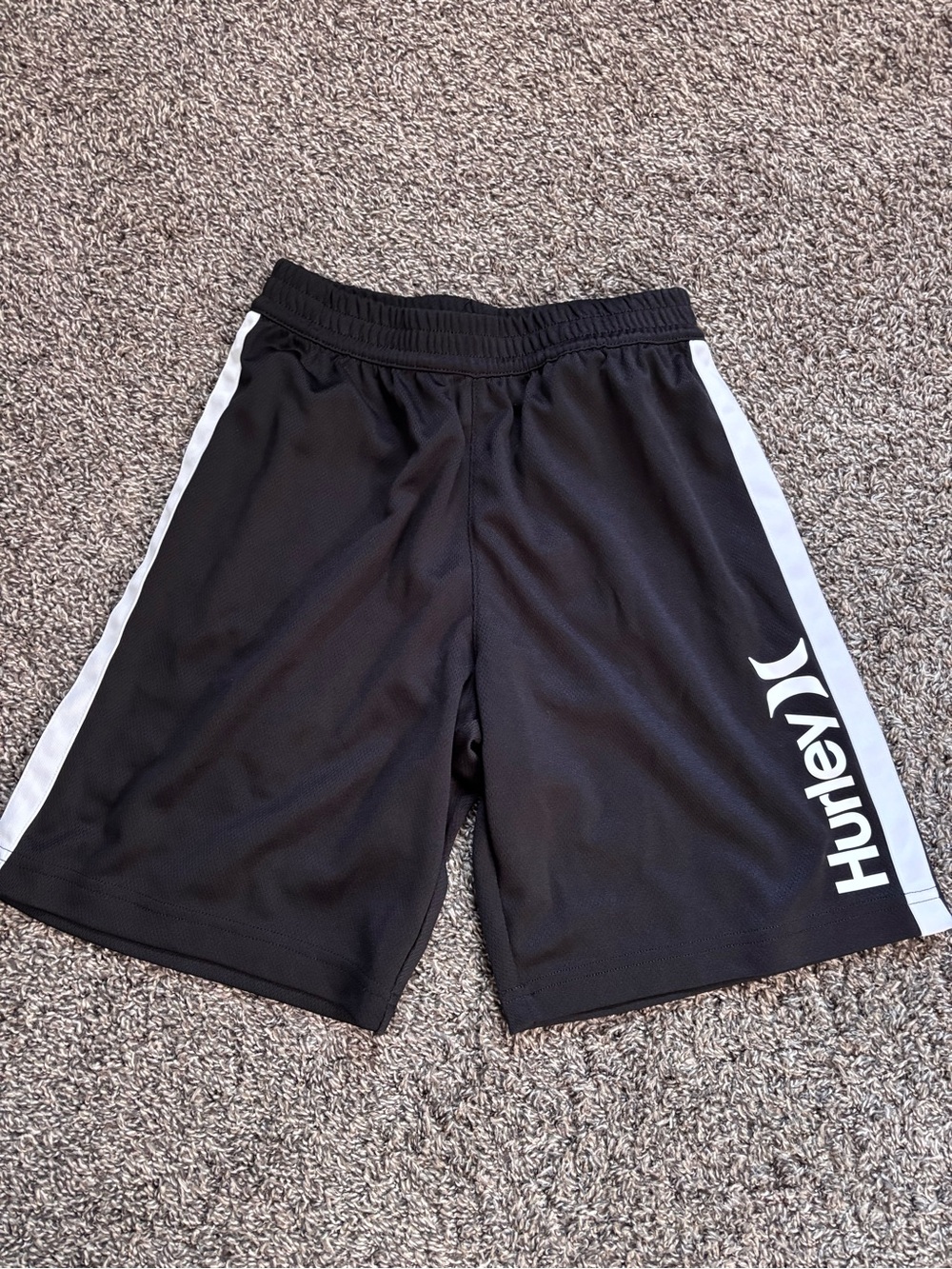 Hurley Black Athletic Shorts with White Side Stripes